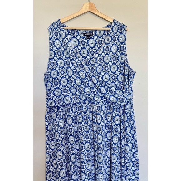 Lands End Women's Size 2X Maxi Dress Sleeveless Tiered Casual Chic Elevated Mumu - Picture 6 of 11
